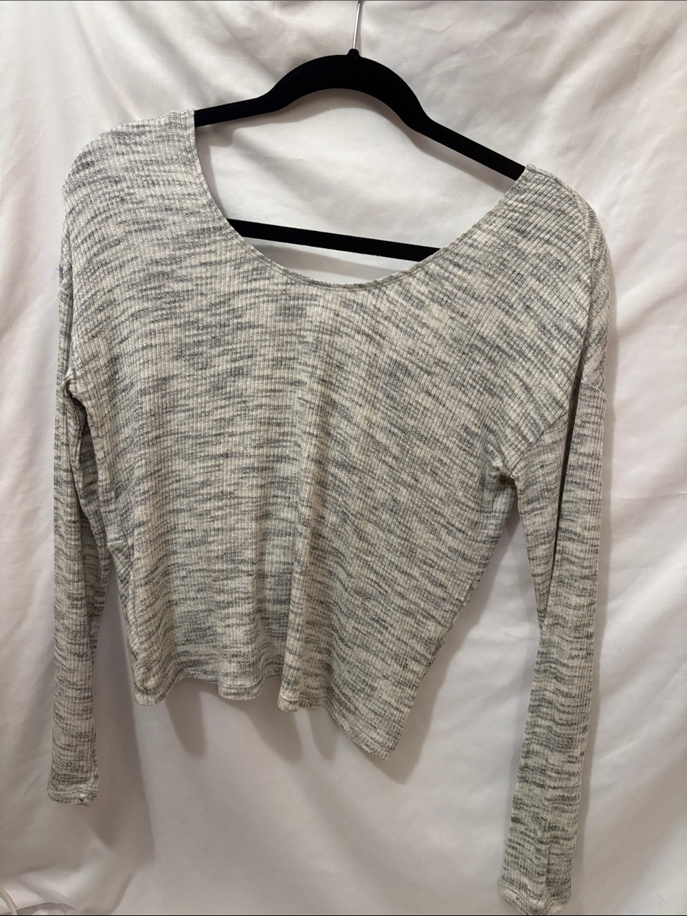 Garage Light Gray Marled Long Sleeve Top